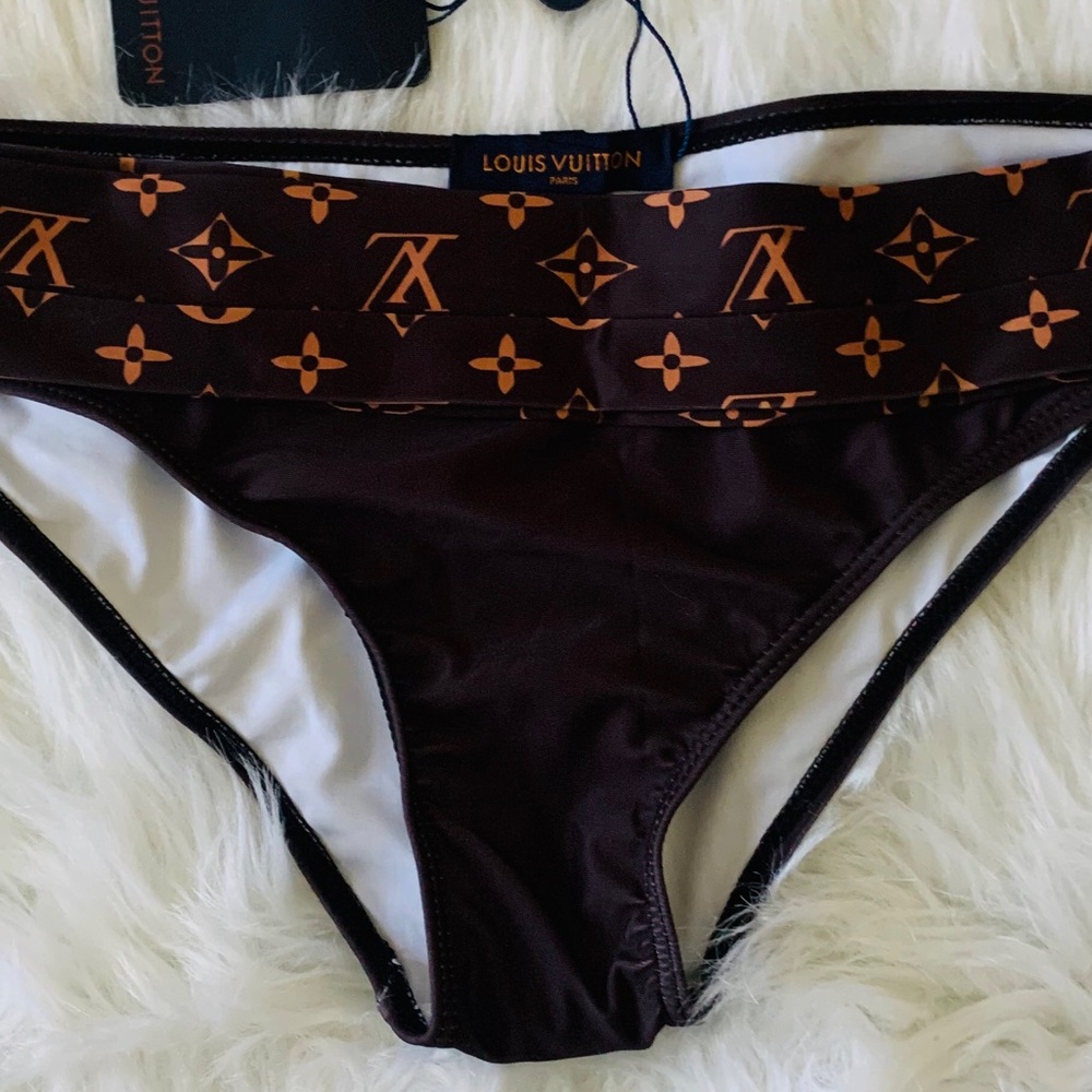 Louis Vuitton Brown & Tan Monogram Bikini Set - Picture 5 of 7